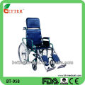 Chaise roulante pour patient en acier